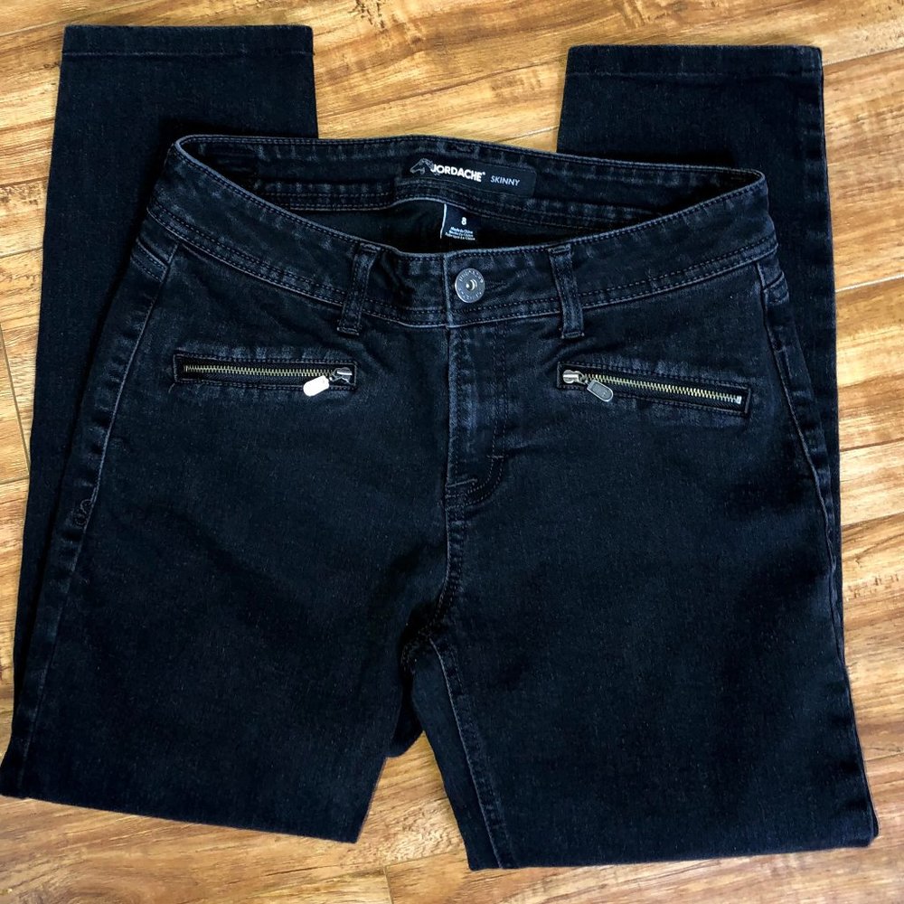 Jordache Black Skinny Crop Jeans-Sz 8